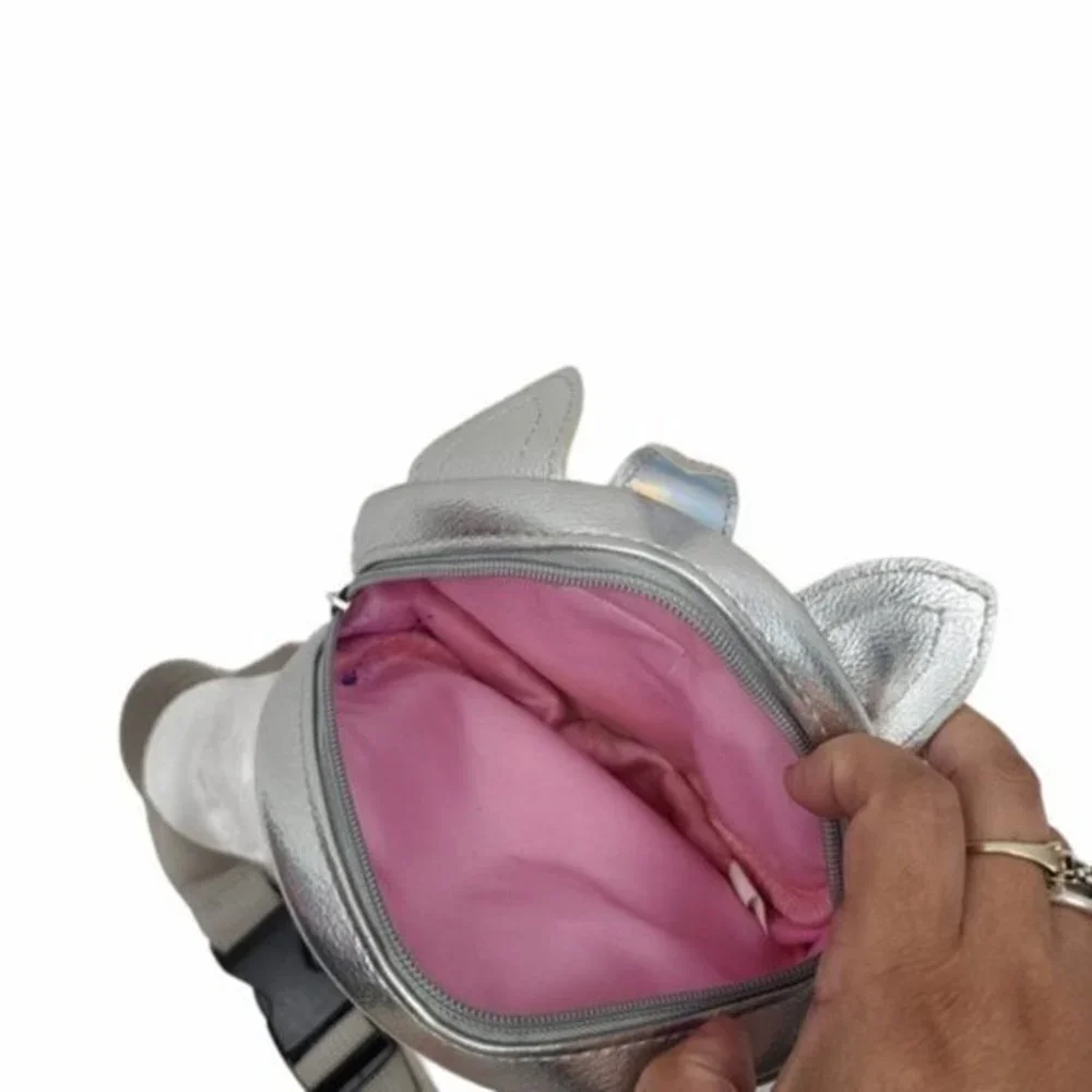 Unicorn Silver Metallic Sequin Round Fanny Pack